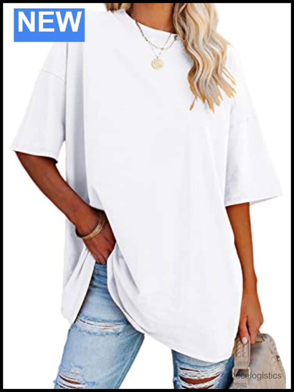 Oversized Graphic Tee Short Sleeve Loose Fit Crewneck Plain Tunic Top